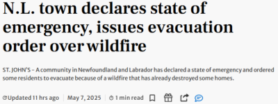 加拿大这地宣布进入紧急状态！400人连夜撤离！数十栋民宅焚毁