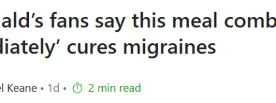 400万人围观！麦当劳经典组合被曝”秒治偏头痛”！网友：屡试不爽