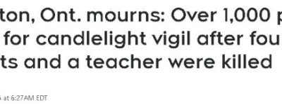 全镇落泪! 安省车祸5死悲剧, 千人烛光悼念4名少女与教师
