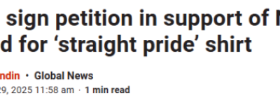 加拿大学生因穿“异性恋骄傲”T恤被停学 数百人请愿：罢免校长