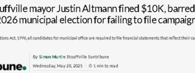 约克区前市长违规被罚1万元，被禁止参加明年的市选