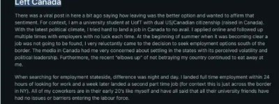 多大生求职失败,赴美1天高薪上岸月存$6000! 加拿大把人才往外推