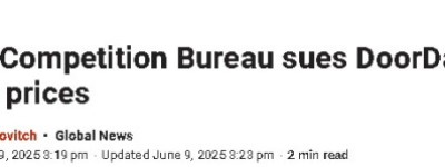 加拿大竞争局起诉知名外卖平台”隐藏收费”总额10亿！或赔偿消费者