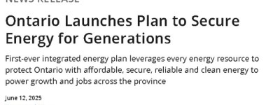着眼未来25年！安省重磅规划能源未来，支持经济与就业