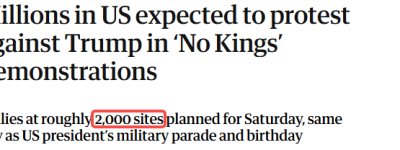 多伦多加入2000城大规模抗议，硬刚特朗普”生日阅兵”