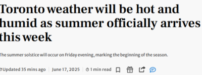 一秒入夏！多伦多本周体感直冲43°C！持续高温+雷暴