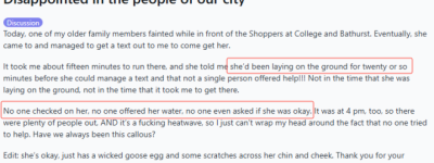 失望! 多伦多女子热到晕倒, 躺地上20分钟没人帮忙!