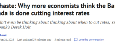 RBC、Scotiabank集体预警：加拿大央行降息到头了！利率或已触底