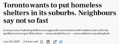 “不要建在我家门口”! 多伦多将建20个新庇护所，选址引爆社区怒火
