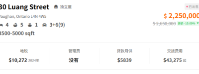 捡大漏! 大多伦多三车库”豪宅”仅卖$225万! 卖家2年血亏$80万!