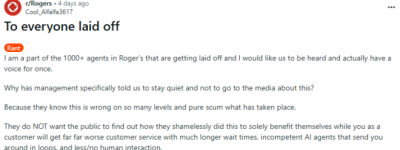 气炸! 加拿大Rogers悄悄裁员1000人! 前员工称被利用、被剥削!