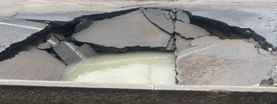 宾顿Steeles Avenue West路面塌陷：东行车道关闭至少24小时