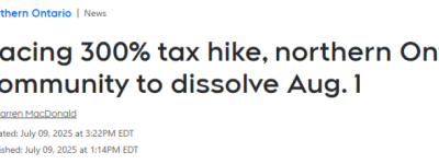 安省百年老镇面临300%地税暴涨，被迫于8月1日解散政府！全员下岗