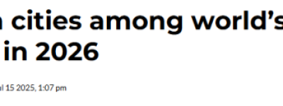 全球TOP100留学地排名：加拿大4城上榜！亚洲城市逆袭夺冠