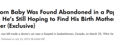 加拿大61岁男子曾是弃婴! 寻亲数十年, 想对生母说一句”谢谢你”!