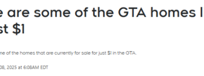 “1元挂牌”房源激增！大多伦多地产经纪被迫采取新策略