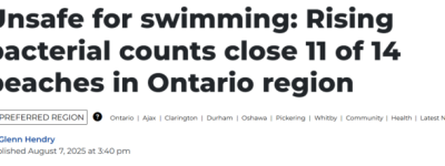 炸裂! 大多伦多11个沙滩本周末集体关停! 多地湖水”粪便细菌超标”