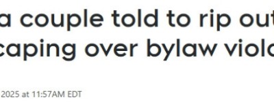 太冤了！安省夫妇花4万加元打造“完美前院”，却被勒令全部拆除