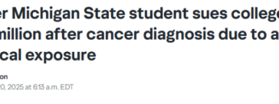 中国留学生7000小时无防护接触毒物患癌 导师曾保证”安全”