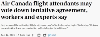 加航空乘投票，或否决新协议！5100人联名请愿：薪资太低