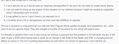 求助! 加拿大小哥年薪$10万养不起新车: 每年开销高达1.8万!