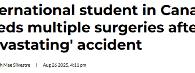 士嘉堡女留学生遭”毁灭性”车祸: 肝脏切除+多处骨折! 绝望求助