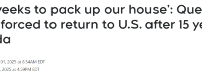 加拿大一家7口旅游归来突遭驱逐: 只给2周卖房离境! 15年生活清零