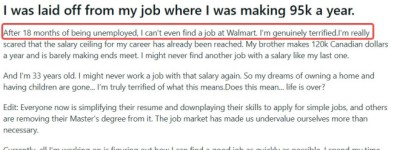 最惨一代！加拿大33岁小哥年薪近10万被裁 失业1年半超市工都被拒