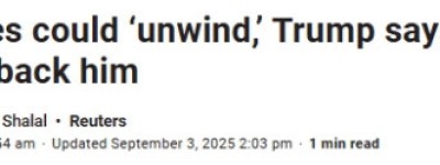 特朗普首次承认：美国的关税政策可能撤销！