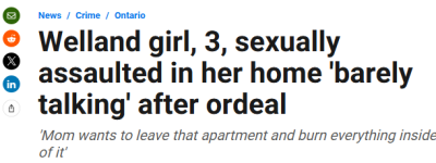 安省3岁女孩熟睡时遭勒颈性侵! 单亲妈妈要烧光家里所有东西!