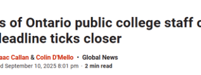 安省超1万名学院职工开始罢工! 学生恐被拦截, 尽量别开车!