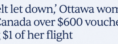 加拿大女子狂喷加航: 千万别换代金券! 一张$600, 只能抵$1刀!