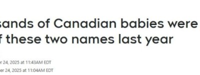 加拿大最受欢迎的英文名: Olivia夺得9连冠! Noah霸榜4年!