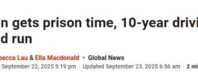 加拿大印度司机超速撞死21岁女大学生! 被判4年监禁+10年禁驾!