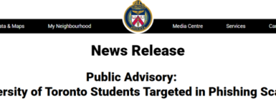 警方点名U of T: 多大学生遭遇”网络钓鱼”, 小心”校方邮件”!