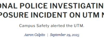 多大UTM惊现”不雅男子”, 涉嫌猥亵暴露! 警方展开调查