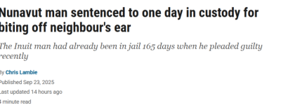 加拿大男子耍酒疯，咬掉邻居半只耳朵！仅判坐牢一天！