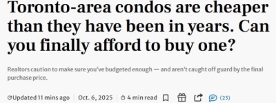 多伦多公寓价跌到65万元新低！买家避坑，一定要看这3件事！