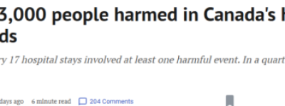 加拿大一年15.3万次医疗事故! 这6种伤害最常见, 要多住院1个月!