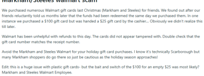 小心! 多伦多华人区Walmart遭曝光: $100变$25! 店员或是内鬼!