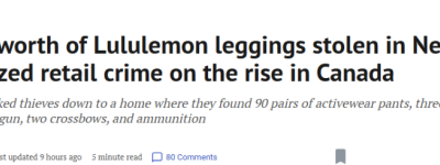 加拿大小偷超爱”Lululemon瑜伽裤”! 家中搜出90条, 价值破万!