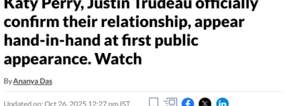 41岁流行天后与加拿大前总理官宣恋情, 手牵手同框撒糖! 甜度超标