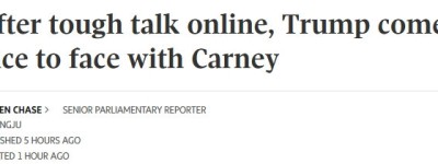 卡尼与特朗普韩国峰会尴尬同桌！笑着寒暄、私下火药味浓！