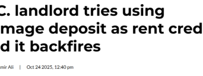 BC房东注意！押金不能随便扣！私自挪押金，倒赔租客数千！