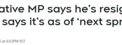 倒戈风暴！保守党两天内再失一将，阿省议员传与卡尼会面后突辞职