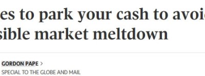 北美股市要崩？有人手握200万加币现金有点慌，怎么放置安全