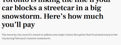 司机注意! 多伦多大雪季交通新规: 这些违规行为罚款提高至$500