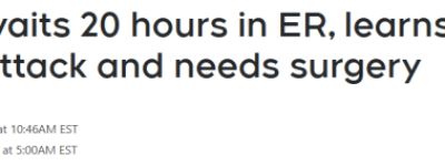 加拿大女子急诊室苦撑20小时! 竟是心脏病＋肠穿孔, 随时要命