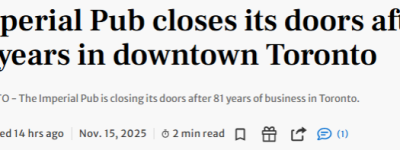 多伦多81年”地标”老店关门夜挤爆, 市民冒雨排队送别! 邹至蕙现身