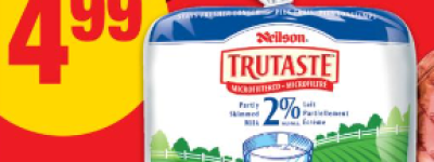 本周特价: 牛奶$4.99 火鸡$0.99 猪肋排、培根$2.99 菜籽油$5.99